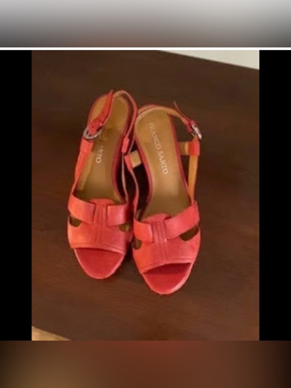 Franco Sarto Red Leather Espadrille Sandals | Size 7 1/2